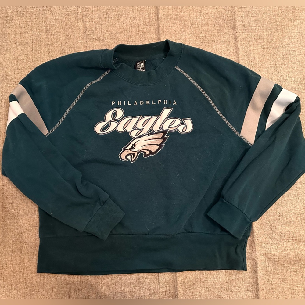 NFL Eagles Teal and Gray Crewneck Sweater